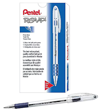 PENS, BALLPOINT, PENTEL, FINE POINT, BLUE INK, 12/CT MAIN